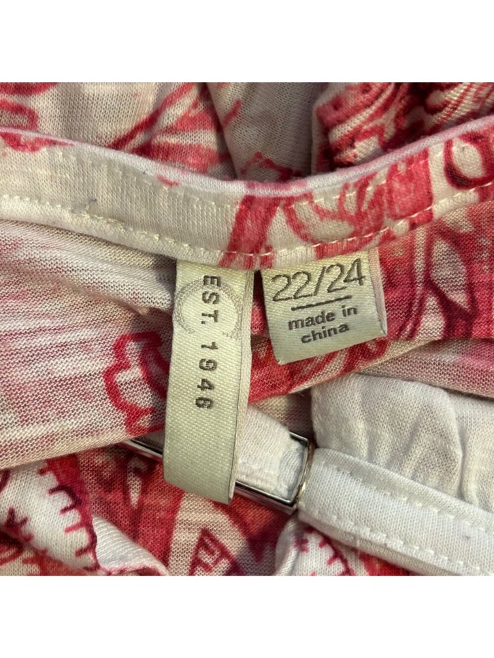 Pink & White Paisley Print Women's Blouse Size 22/24 Poncho Batwing Short Sleeve - Picture 2 of 9